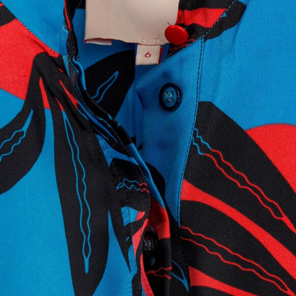 Roksanda SS/18 Aviana Blue Floral Silk Long-Sleeve Mini Dress - Picture 5 of 11